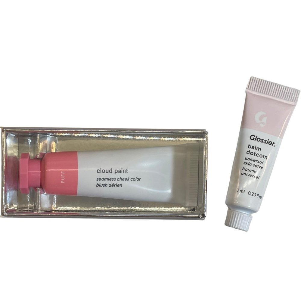 NIB NWT authentic GLOSSIER cloud paint SPARK & puff BALM DOT COMx2 never used!